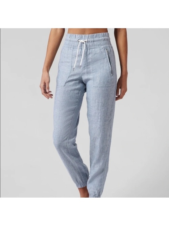 Athleta Pants - NWOT Athleta Light Blue Linen-Blend Drawstring Pants Sz 12